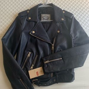 Levi’s navy leather jacket